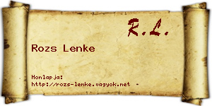 Rozs Lenke névjegykártya